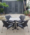 Hình ảnh: Bàn ghế ngoài trời nhựa đúc chân sắt giá rẻ HGH400