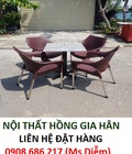 Hình ảnh: Bộ bàn ghế sân vườn chân sắt nhựa đúc HGH401