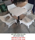 Hình ảnh: Bàn ghế cafe đúc nhựa màu trắng bền và rẻ HGH403