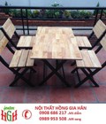 Hình ảnh: Bộ bàn ghế chân sắt quán ăn HGH430
