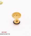 Hình ảnh: Bông tai titan chui mặt tròn hình cây 1387