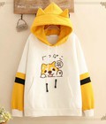 Hình ảnh: XẢ KHO Áo khoác nỉ hoodie in mèo kute kn01