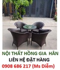 Hình ảnh: Bộ bàn ghế cafe ngoài trời giả mây HGH454