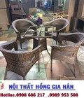 Hình ảnh: Bàn ghế cafe giả mây giá rẻ HGH455