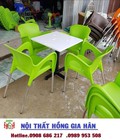 Hình ảnh: Bộ bàn ghế chữ nhật nhựa đúc HGH483