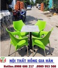 Hình ảnh: Bàn ghế nhựa đúc màu xanh lá HGH485