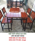 Hình ảnh: Bàn ghế gỗ quán ăn chữ nhật HGH510