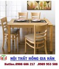 Hình ảnh: Bộ bàn ghế gỗ có đệm HGH514