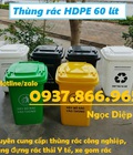 Hình ảnh: Thùng rác HDPE 60 lít, thùng rác 60 lít có 4 bánh, thùng rác 60 lít nắp kín