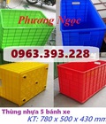 Hình ảnh: Thùng nhựa đặc có bánh xe, sóng nhựa công nghiệp 5 bánh xe, thùng cỡ lớn