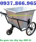 Hình ảnh: Xe gom rác đẩy tay, xe gom rác tôn, xe gom rác inox bền đẹp giá rẻ
