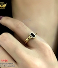 Hình ảnh: Nhẫn tay titan mặt chữ nhật đen nhỏ 928