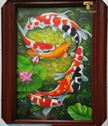 Hình ảnh: Tranh Sơn dầu cửu ngư quần hội, cá chép, cá koi