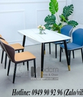 Hình ảnh: Bộ Bàn Ghế Ăn Mặt Đá Phiến 1M4 Dành Cho 4 Người Hiện Đại Nhậ