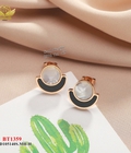 Hình ảnh: BT titan khoen mặt đá trắng viền đen 1359
