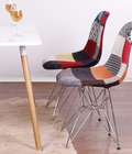 Hình ảnh: Ghế eames bọc vải thổ cẩm chân mạ đẹp giá rẻ