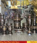 Hình ảnh: Bộ Đồ Thờ Cúng Bằng Đồng Khảm Ngũ Sắc