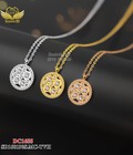 Hình ảnh: Dây chuyền titan mặt tròn hoa đá 8 cánh 1655