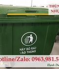 Hình ảnh: Thùng rác nhựa 660L 4 bánh xe