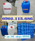Hình ảnh: Can nhựa đựng hóa chất 30L, can nhựa vuông 30L, can nhựa màu xanh, can nhựa màu trắng.