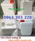 Hình ảnh: Can vuông 5L đựng hóa chất, can 5L trắng, can nhựa HDPE 5 lít