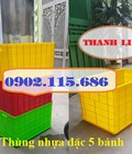 Hình ảnh: Thùng nhựa công nghiệp có bánh xe, sóng nhựa bít có bánh xe,thùng nhựa đặc 5 bánh xe.