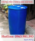 Hình ảnh: Thùng phuy nhựa nắp kín 220L, thùng phuy 220L 2 nắp nhỏ
