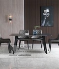 Hình ảnh: Bộ bàn ăn mặt đá 1m6 và 4 ghế nệm hiện đại TN Boone Lux 15A