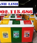 Hình ảnh: Thùng rác nhựa phân loại rác 3 ngăn nhựa Composite