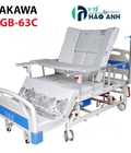 Hình ảnh: Giường y tế đa chức năng 4 tay quay AKAWA GB 63C có bô, bàn ăn, chậu gội đầu