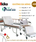 Hình ảnh: Giường bệnh nhân 3 tay quay Akiko A88 tách xe lăn, có bô, bàn ăn