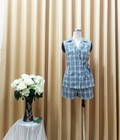 Hình ảnh: Bộ Vest nữ họa tiết caro cột dây eo xinh xắn, trẻ trung SET 1 VEST