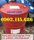 Hình ảnh: Thùng phuy sắt cũ nắp kín, phuy sắt đựng xăng dầu, thùng phuy 220L Thùng phuy sắt nắp kín 220L, thùng phuy sắt đựng hóa