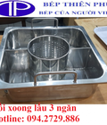 Hình ảnh: Nồi lẩu inox 3 ngăn dành cho nhà hàng quán ăn