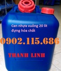 Hình ảnh: Can nhựa 20 lít đựng hóa chất, can nhựa vuông xanh đựng hóa chất, can nhựa đựng hóa chất màu trắng, can nhựa vuông xanh
