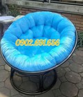 Hình ảnh: Ghế papasan khung sắt nệm màu xanh