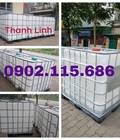 Hình ảnh: Tank nhựa 1000 lít đựng hóa chất, bồn nhựa dung tích 1000 lít, thùng chứa nước 1000 lít, vỏ tank nhựa IBC 1000 lít, vỏ b