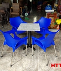 Hình ảnh: Bàn ghế cafe giá rẻ mẫu nhựa đúc chân inox bền đẹp