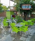 Hình ảnh: Bàn ghế cafe nhựa đúc chân inox giá tốt Vĩnh Long
