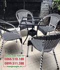 Hình ảnh: Bàn ghế cafe nhựa giả mây chuyên dùng quán sân vườn đẹp rẻ