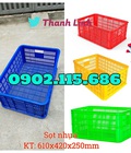 Hình ảnh: Sọt nhựa rỗng, sóng nhựa hở KT 610x420x250mm, sọt nhựa công nghiệp, sọt nhựa đựng rau quả, sọt nhựa ngành may mặc, sọt n