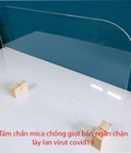 Hình ảnh: Nhận lắp đặt vách ngăn mica đế gỗ 60x80cm chống giọt bắn ngừa covid