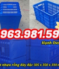 Hình ảnh: Sọt nhựa rỗng đáy đặc HS012, thùng nhựa hở