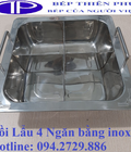 Hình ảnh: Nồi lẩu inox 4 ngăn âm bàn dành cho nhà hàng