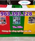Hình ảnh: Thùng rác 3 ngăn có mái, thùng phân loại rác 3 ngăn, thùng rác nhựa composite