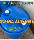 Hình ảnh: Thùng phuy nhựa 220L nắp kín, thùng phuy nhựa 2 nắp nhỏ