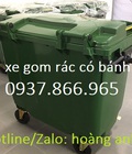 Hình ảnh: Xe thu gom rác có bánh xe, thùng rác 660l, bán thùng rác giá rẻ tại hà nội