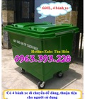 Hình ảnh: Xe gom rác nhựa 660 lít, thùng rác công cộng 4 bánh xe, xe chứa rác có nắp