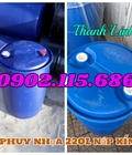 Hình ảnh: Thùng Phuy Nhựa 220 lít hai nắp nhỏ, thùng phuy nhựa nắp kín 220 lít