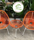 Hình ảnh: Bộ bàn ghế ban công thư giãn màu cam